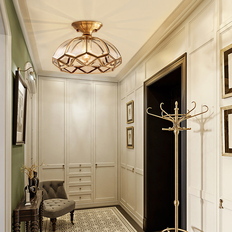 Shaded Close to Ceiling Light Vintage Style Glass Ceiling Flush Mount