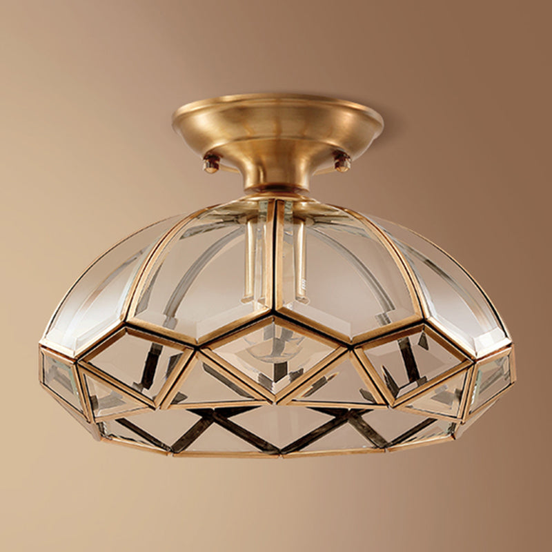 Shaded Close to Ceiling Light Vintage Style Glass Ceiling Flush Mount
