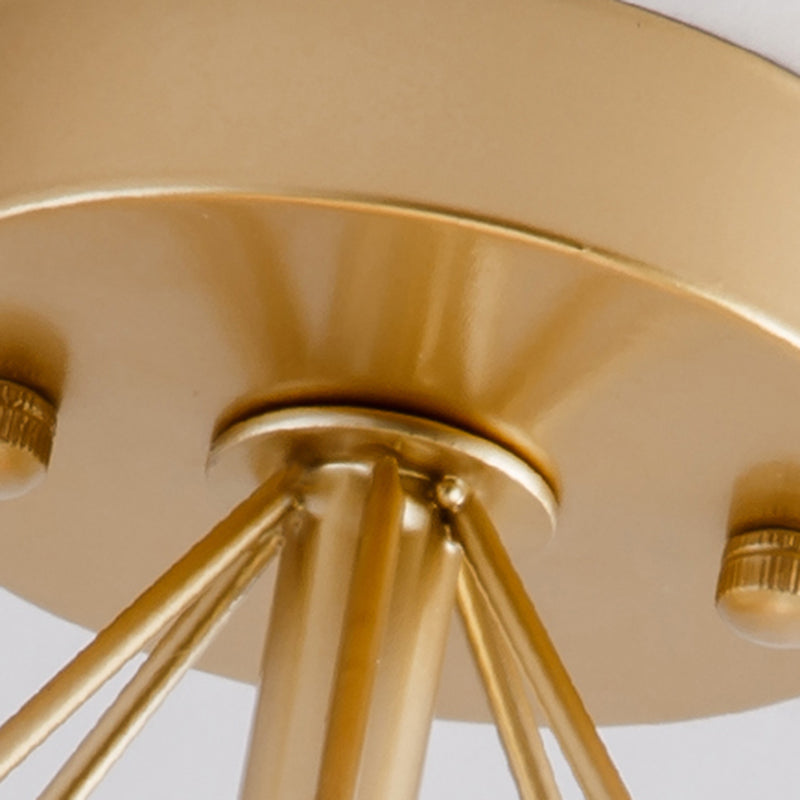 Metal Geometric Shade Flush Ceiling Light Industrial 1 Light Ceiling Light Fixture in Gold