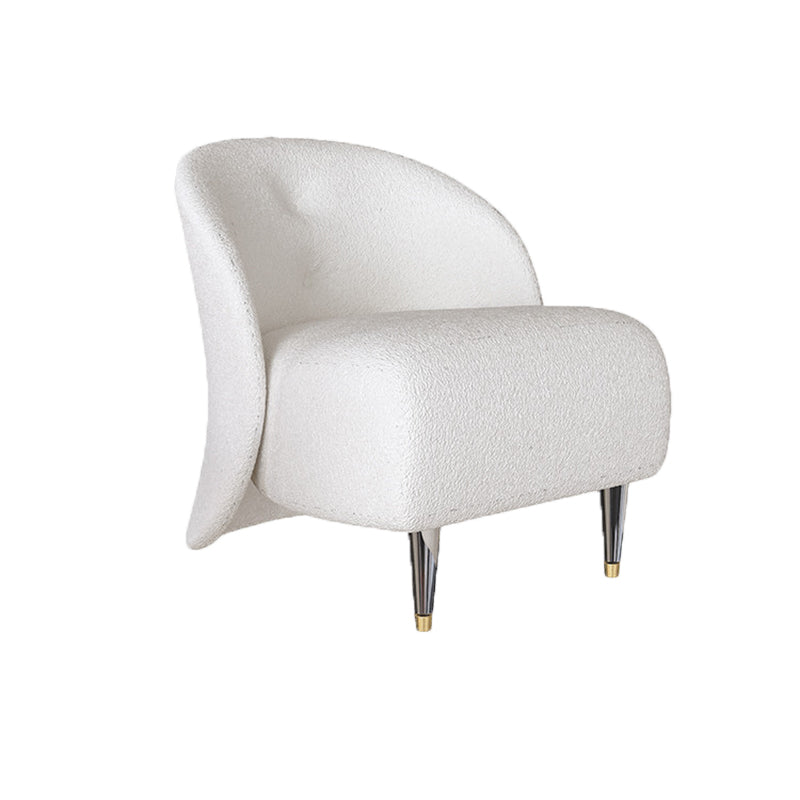 White Modern Sofa for Living Room Minimalist Tuxedo Arm Sofa