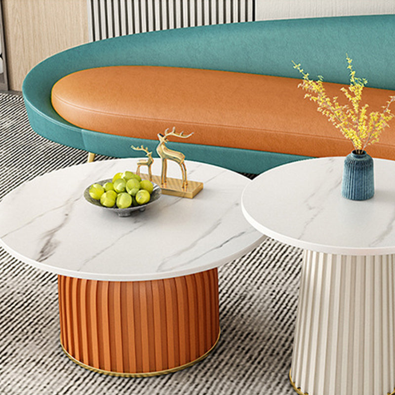 Modern Sloped Arm Curved Sofa Faux Leather Moon Shape Sofa for Living Room