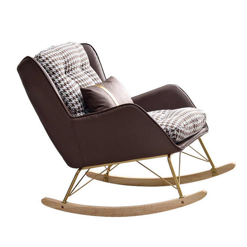 Modern Rocker Chair Upholstered Button-Tufted with Light Legs Glider
