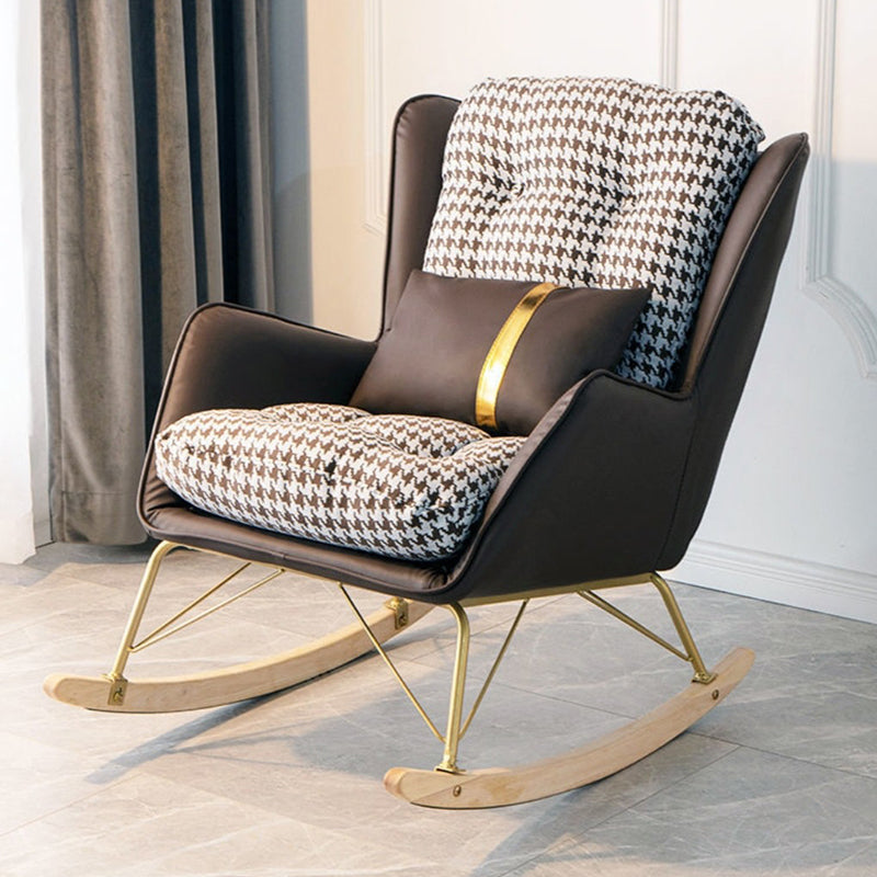 Modern Rocker Chair Upholstered Button-Tufted with Light Legs Glider