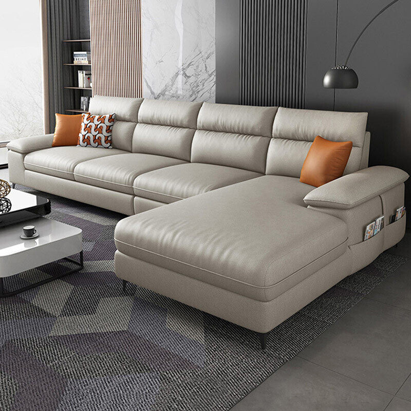 Faux Leather Sectionals with Pillow Top Arm and Cushion Back
