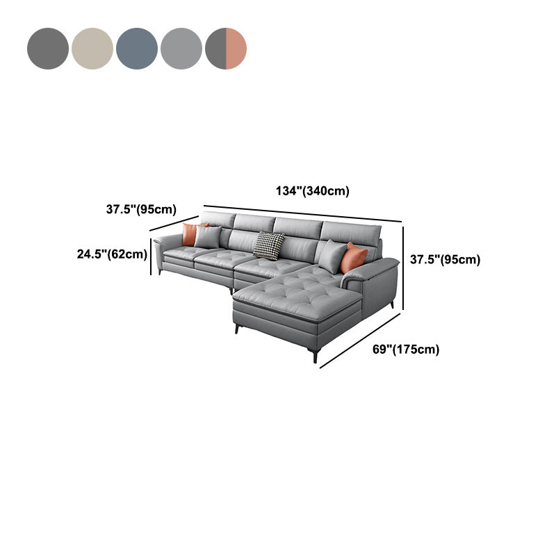 133.86" L Modern Sectionals Pillow Top Arm Sectionals with 4-Seater