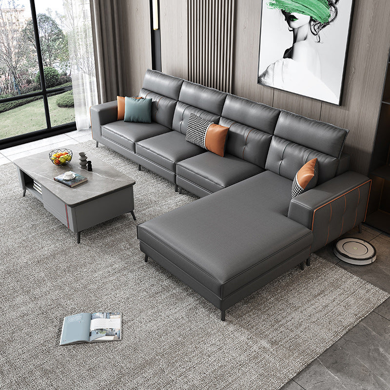 4-Cushion Sectionals,135.8' L x 68.90" W,Faux Leather Sectional Sofa
