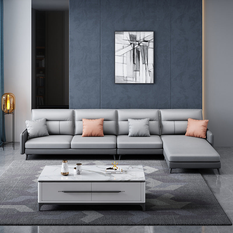 Stain-Resistant Sectionals 4-Seater Faux Leathe Sectionals with Storage