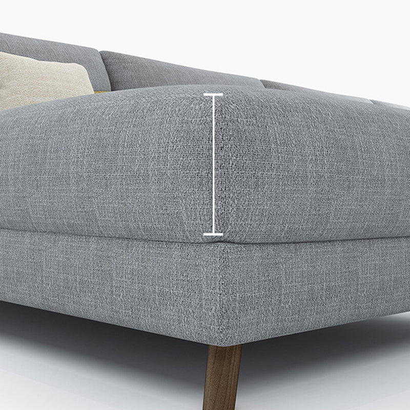 Fabric Sectional Pillow Back and Square Arms Sectional Sofa for 4 People