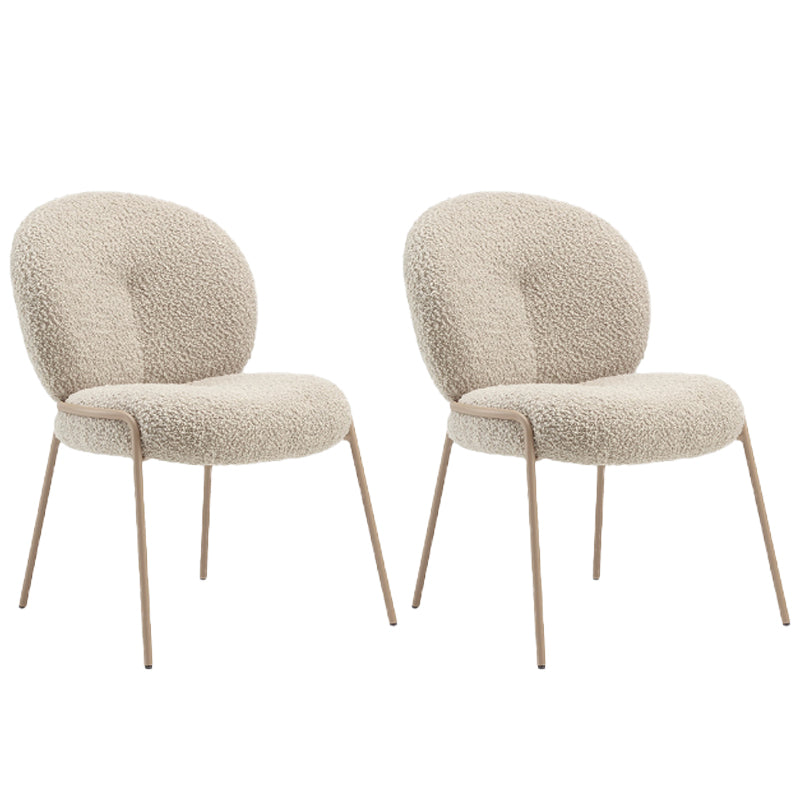 Nordic White Living Room Basic Four Leg Fixed Back Parsons/Arm Chair