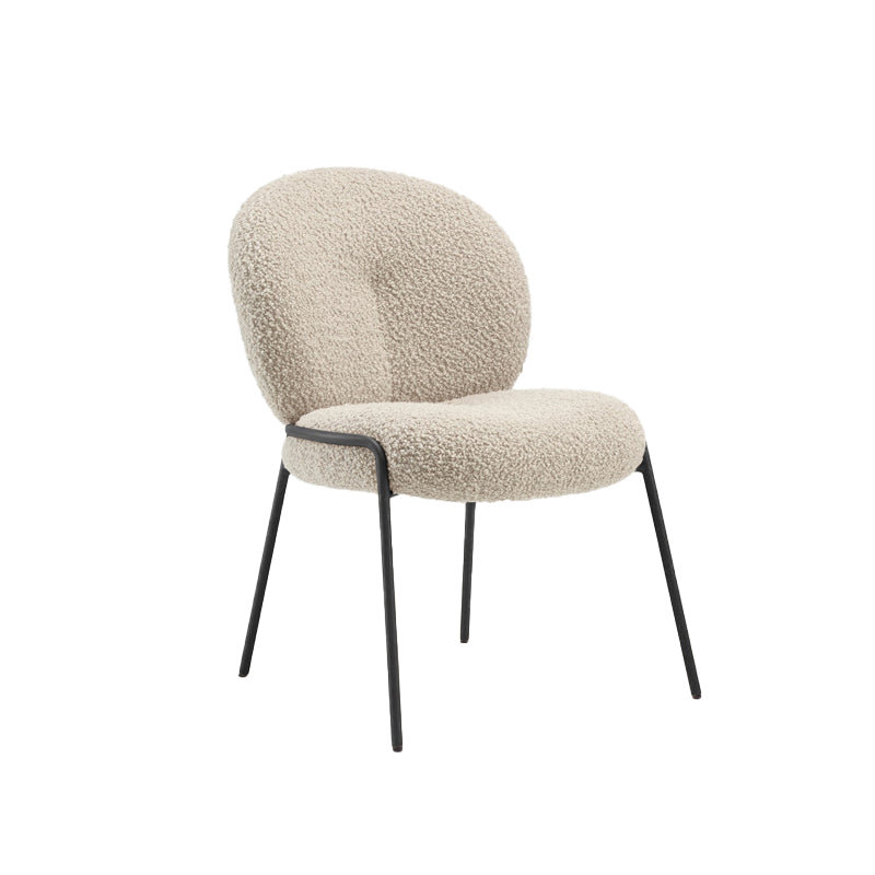 Nordic White Living Room Basic Four Leg Fixed Back Parsons/Arm Chair