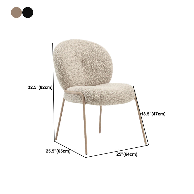 Nordic White Living Room Basic Four Leg Fixed Back Parsons/Arm Chair