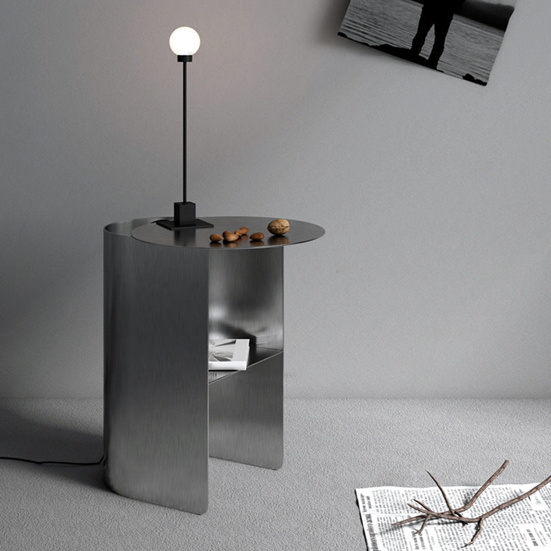 Mid-Century Modern Iron Coffee Table Pedestal Cocktail Table for Living Room