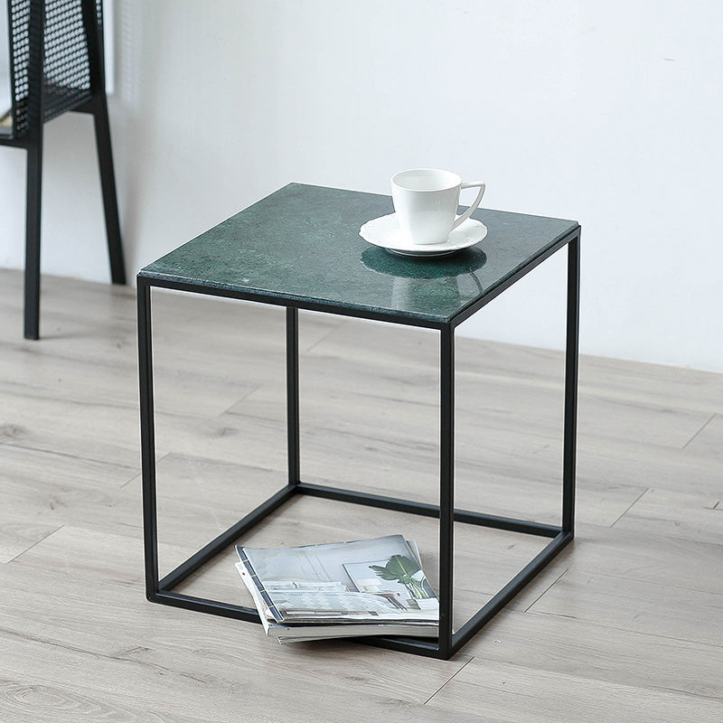 Glam Frame Coffee Table Slate Square Cocktail Table for Living Room