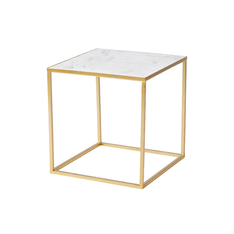 Glam Frame Coffee Table Slate Square Cocktail Table for Living Room