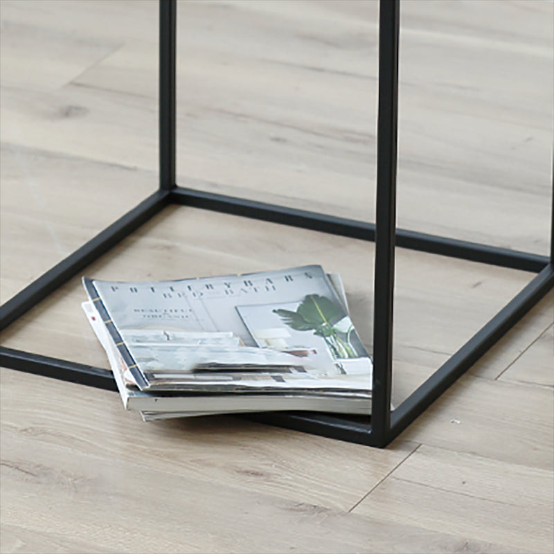 Glam Frame Coffee Table Slate Square Cocktail Table for Living Room