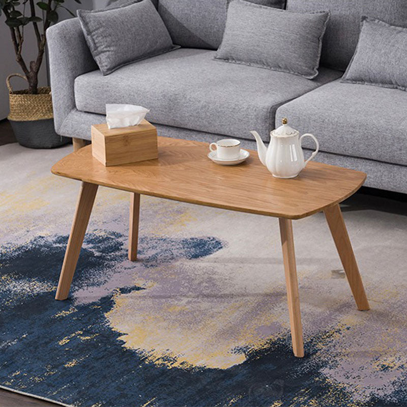 Contemporary Style Coffee Cocktail Table 4 Legs Solid Wood Coffee Table