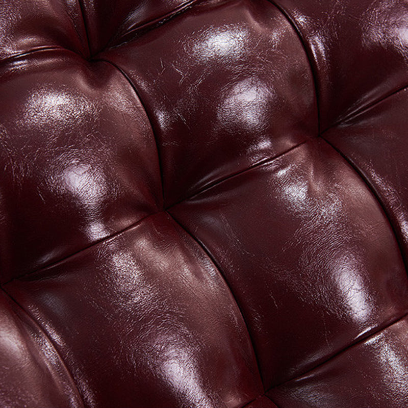 Modern Rocker Faux Leather Tufted Cushions Seat Belt Rocking Accent Chair