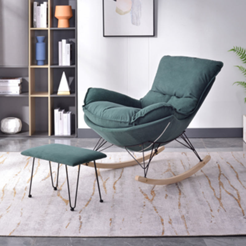 Contemporary Rocking Chair Metal Frame Wing Chair Back Indoor Rocking Chair