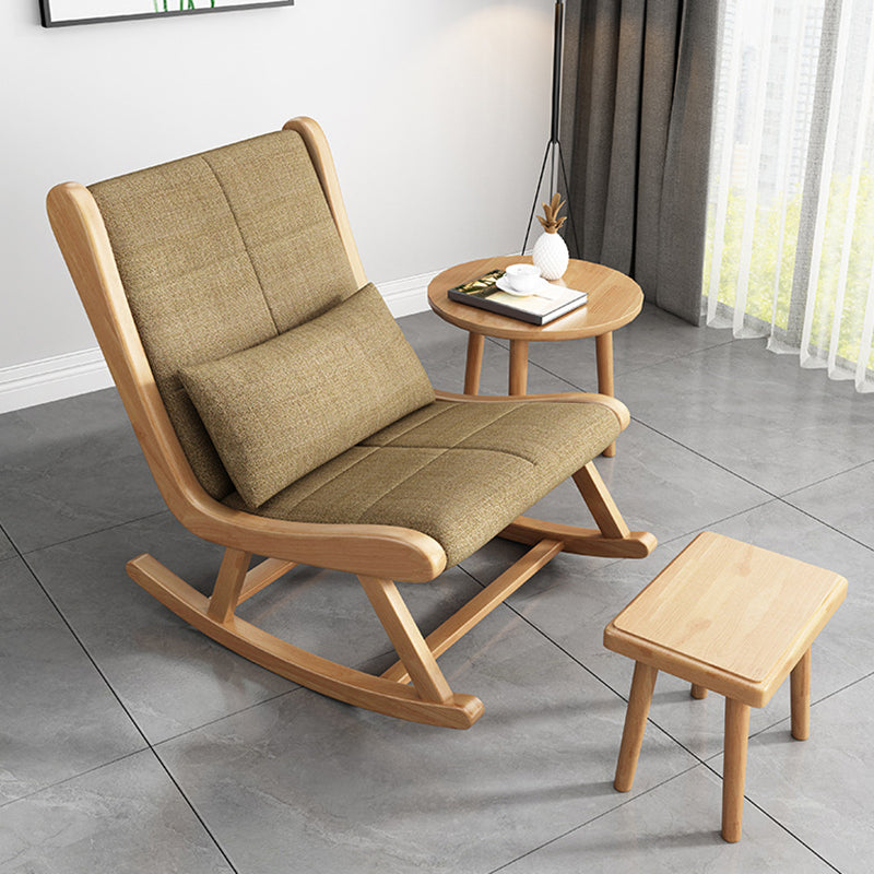 Modern Rocking Chair Solid Color Indoor Rocker Chair with Wood Legs