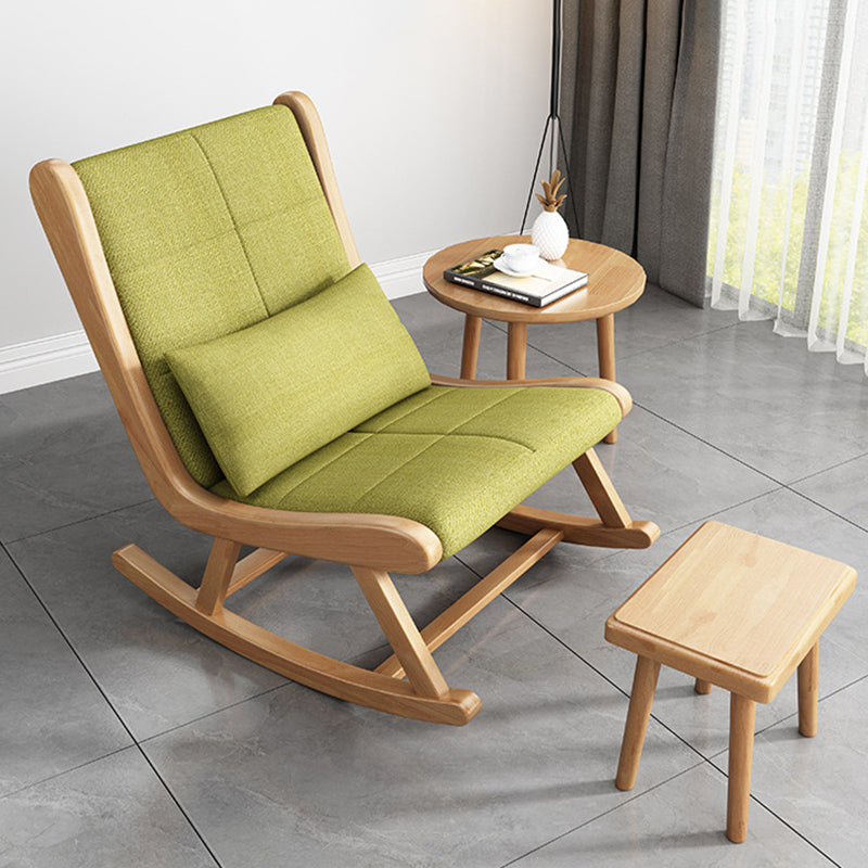 Modern Rocking Chair Solid Color Indoor Rocker Chair with Wood Legs