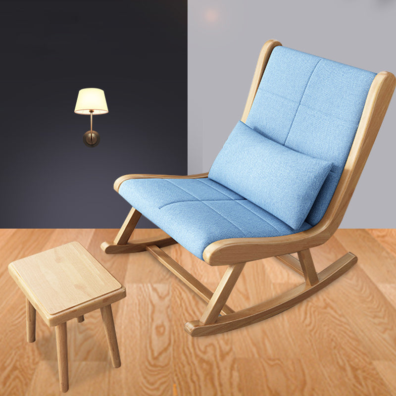 Modern Rocking Chair Solid Color Indoor Rocker Chair with Wood Legs