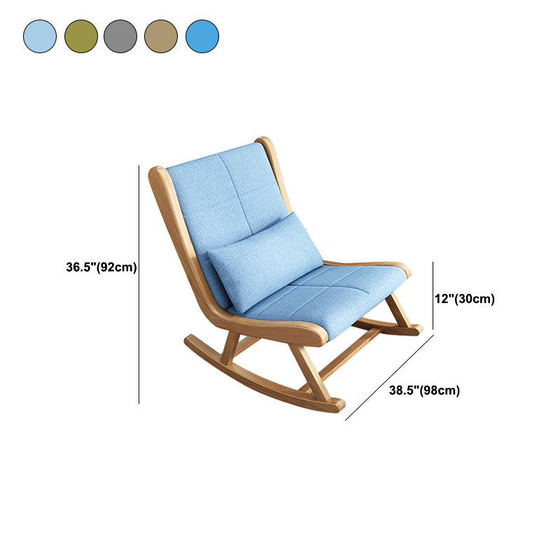 Modern Rocking Chair Solid Color Indoor Rocker Chair with Wood Legs