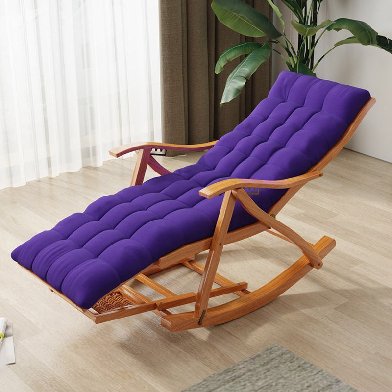 Modern Wooden Glider Chair Pure Color Rocking Chair with Removable Cushions