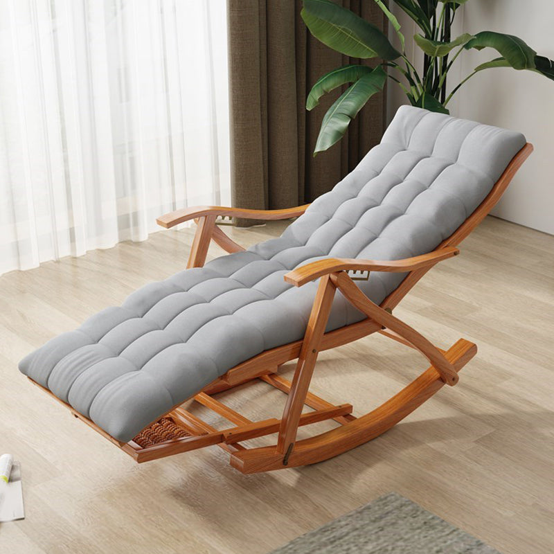 Modern Wooden Glider Chair Pure Color Rocking Chair with Removable Cushions