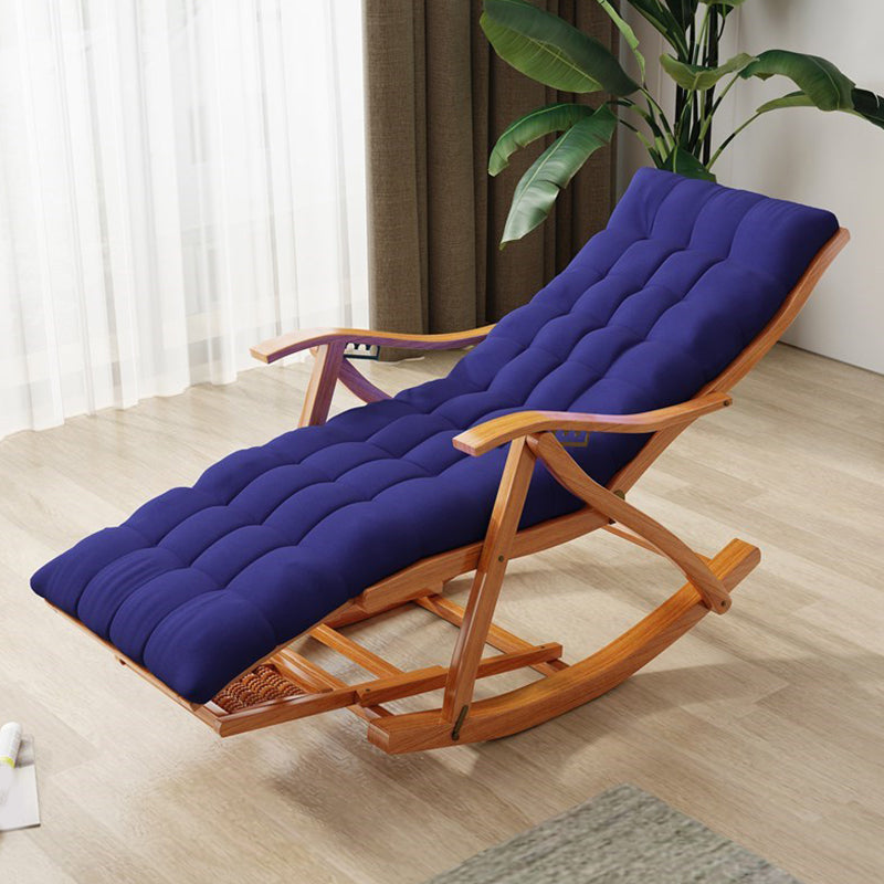 Modern Wooden Glider Chair Pure Color Rocking Chair with Removable Cushions