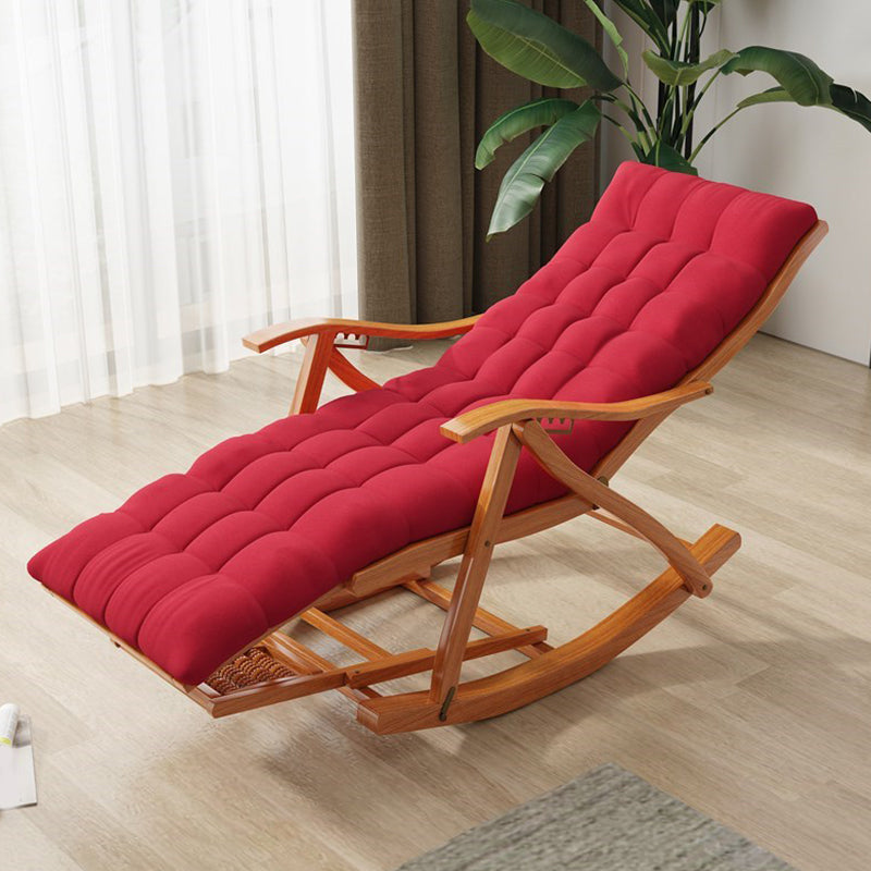 Modern Wooden Glider Chair Pure Color Rocking Chair with Removable Cushions