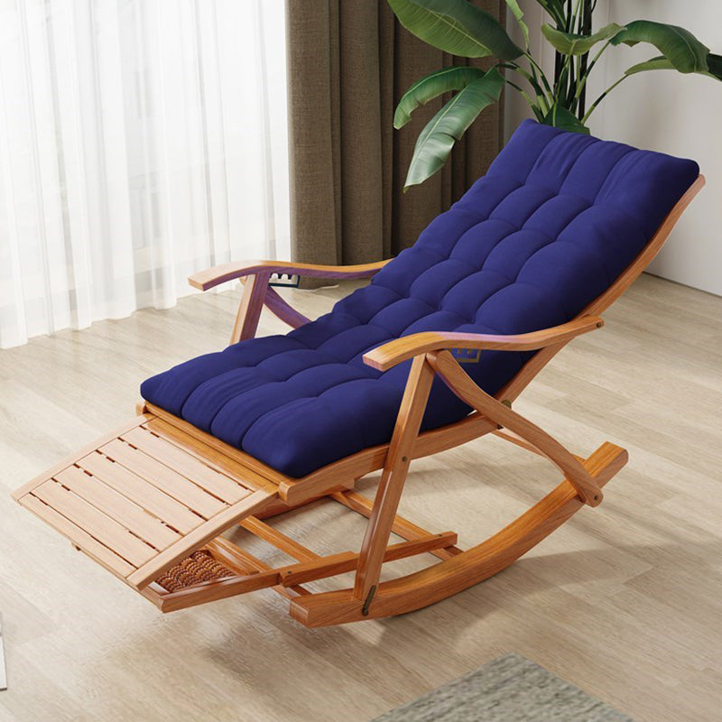 Modern Wooden Glider Chair Pure Color Rocking Chair with Removable Cushions