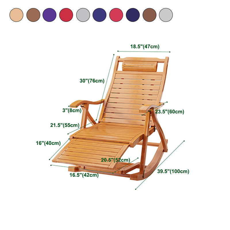 Modern Wooden Glider Chair Pure Color Rocking Chair with Removable Cushions
