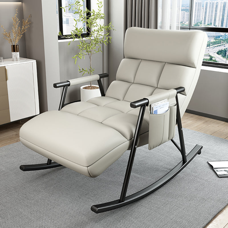 Yellow Modern Rocking Chair with Dark legs Reclining Rocker Chair for Living Room