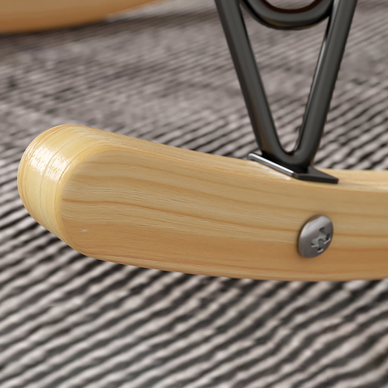 Contemporary Rocking Chair Fabric Upholstered Tufted Metal Frame Indoor Rocking Chair