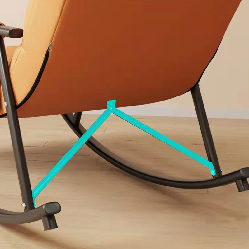 Fashionable Indoor Rocking Chair Solid Color Tufted Rocker Chair for Living Room