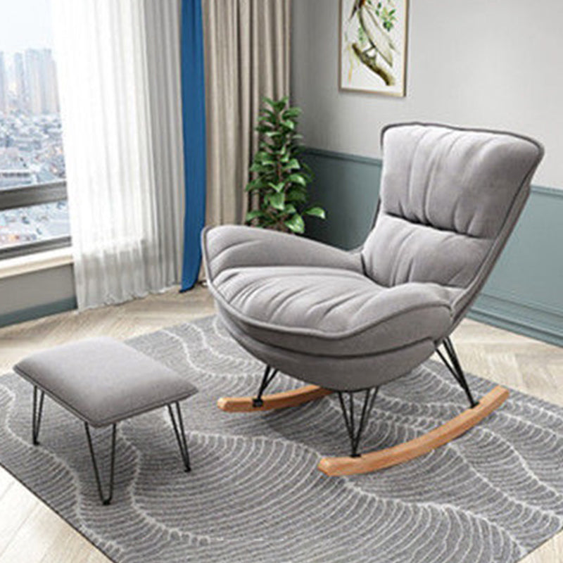 Modern Rocking Chair Metal Frame Doll Cotton Filling Cushion Wingback Rocker Chair
