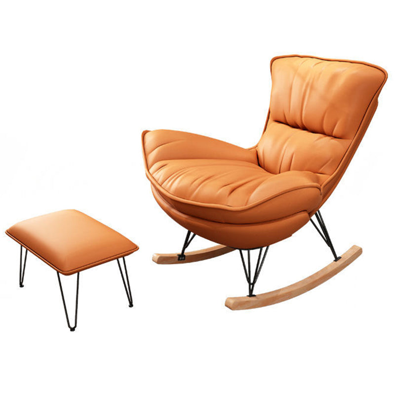 Modern Rocking Chair Metal Frame Doll Cotton Filling Cushion Wingback Rocker Chair