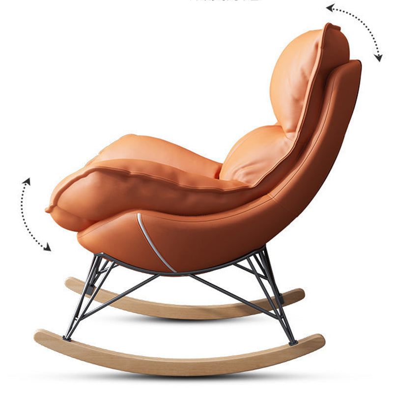 Modern Rocking Chair Metal Frame Doll Cotton Filling Cushion Wingback Rocker Chair