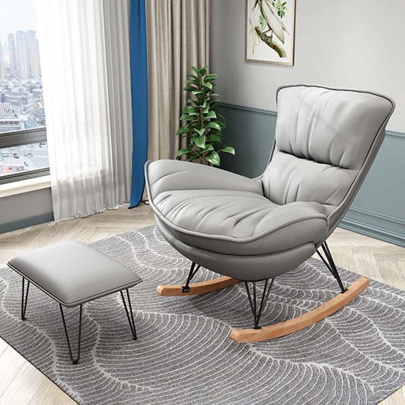 Modern Rocking Chair Metal Frame Doll Cotton Filling Cushion Wingback Rocker Chair