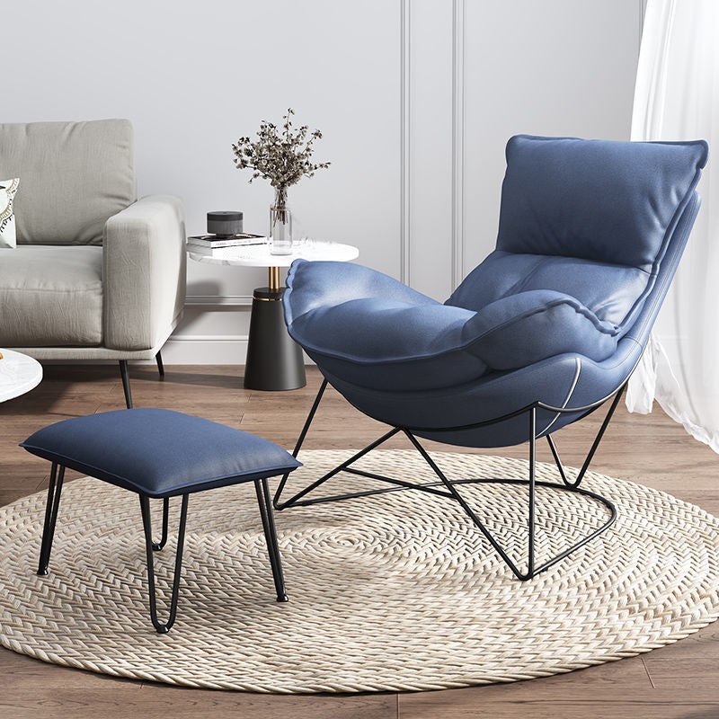 Contemporary Rocking Chair Fabric Upholstered Metal Frame Indoor Rocking Chair