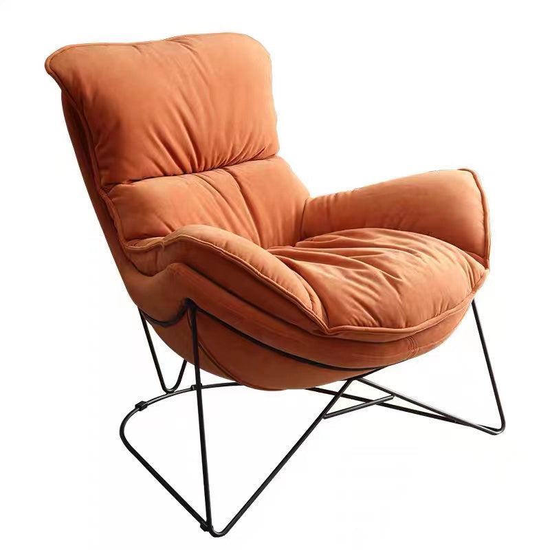 Contemporary Rocking Chair Fabric Upholstered Metal Frame Indoor Rocking Chair