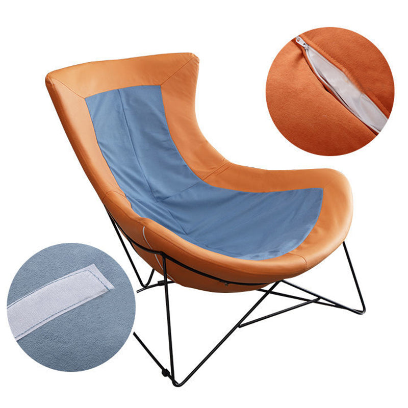 Contemporary Rocking Chair Fabric Upholstered Metal Frame Indoor Rocking Chair