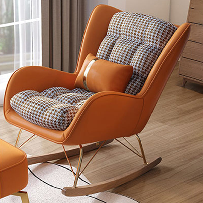 Modern Rocking Chair Pillow Detail Rocker Chair with Ottoman