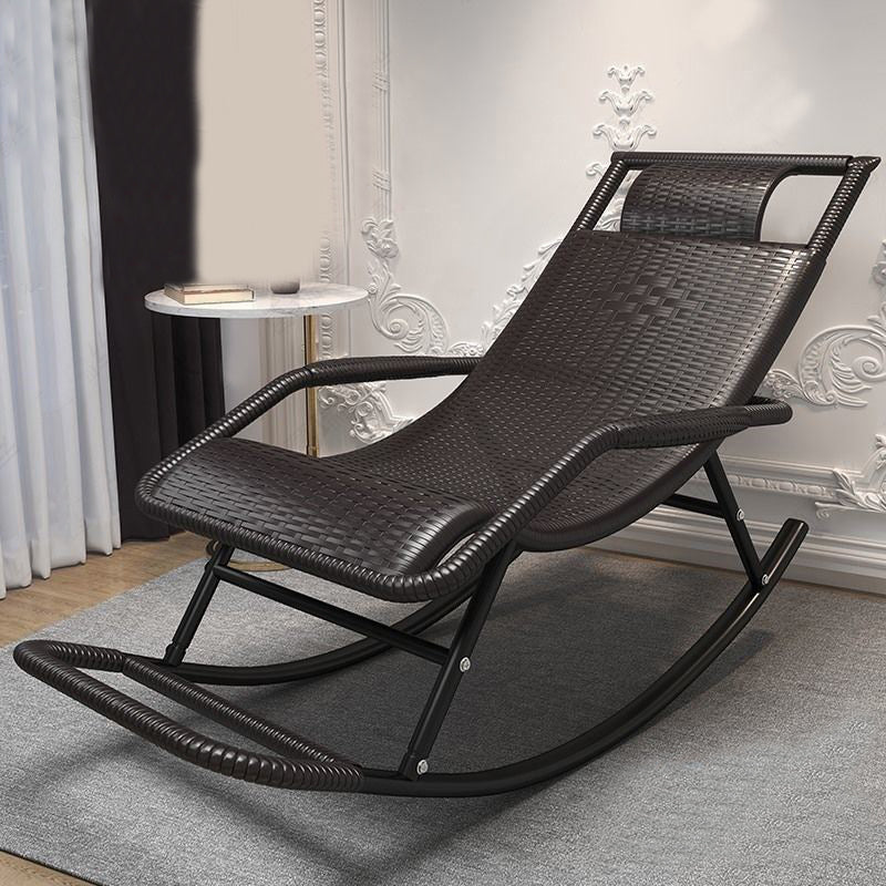 Modern Rattan Rocker Chair Reclining Rocking Chair for Home Decor