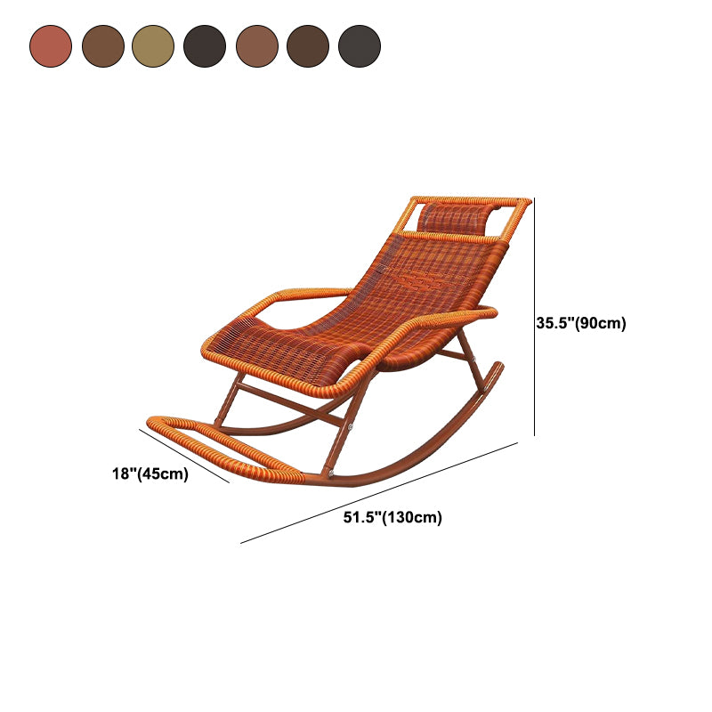 Modern Rattan Rocker Chair Reclining Rocking Chair for Home Decor
