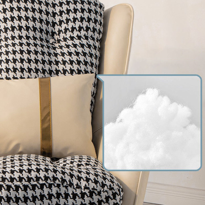 Modern Rocking Chair Ottoman Golden Legs Rocker Chair with Pillow