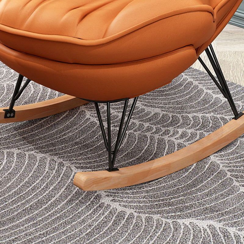 Contemporary Rocking Chair Fabric Upholstered Wing Chair Back Indoor Rocking Chair