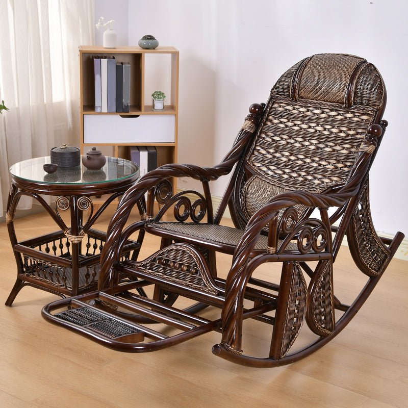Modern Wicker Rocking Chair in Brown Rocker Chair for Living Room