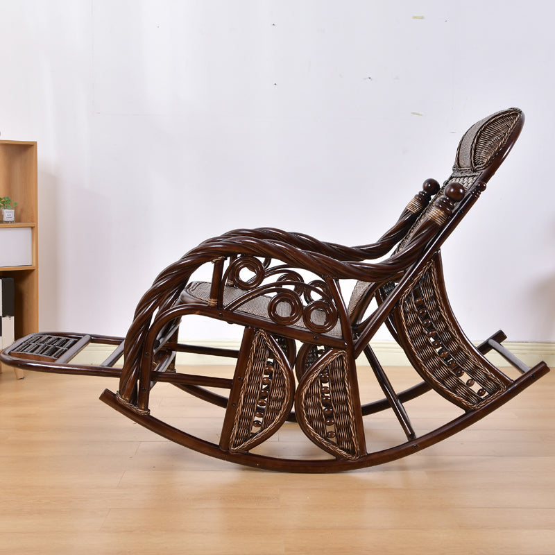 Modern Wicker Rocking Chair in Brown Rocker Chair for Living Room