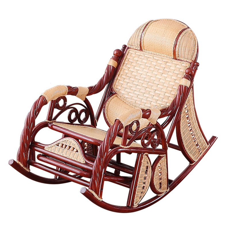 Modern Wicker Rocking Chair in Brown Rocker Chair for Living Room